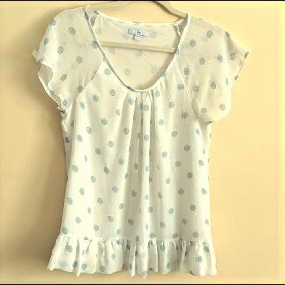 White Gap Ruffled Top Size Small